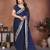 Blue color rangoli silk fabric designer embroidery work ceremonial saree