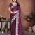 Wine color rangoli silk fabric designer embroidery work ceremonial saree