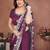 Wine color rangoli silk fabric designer embroidery work ceremonial saree