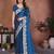 Firozi color rangoli silk fabric designer embroidery work ceremonial saree