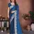 Firozi color rangoli silk fabric designer embroidery work ceremonial saree