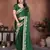 Green color rangoli silk fabric designer embroidery work ceremonial saree