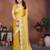 Yellow color fendy chiffon fabric stylish bollywood style saree