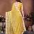 Yellow color fendy chiffon fabric stylish bollywood style saree
