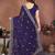 Blue color fendy chiffon fabric stylish bollywood style saree