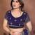 Blue color fendy chiffon fabric stylish bollywood style saree