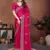 Pink fendy chiffon fabric stylish style saree