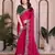 Pink color fendy chiffon fabric stylish bollywood style saree