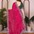 Pink color fendy chiffon fabric stylish bollywood style saree