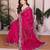 Pink color fendy chiffon fabric stylish bollywood style saree