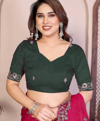 Pink chiffon stylish style saree 5