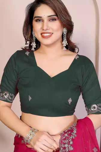 Pink chiffon stylish style saree