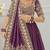 Royal purple Color Embroidery Thread and Sequence Work Georgette Lahenga Choli Set