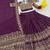 Royal purple Color Embroidery Thread and Sequence Work Georgette Lahenga Choli Set