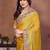 Yellow color designer fendy chiffon fabric beautiful embroidered saree