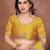 Yellow color designer fendy chiffon fabric beautiful embroidered saree
