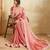 Pink color designer fendy chiffon fabric beautiful embroidered saree