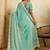 Sea green color designer fendy chiffon fabric beautiful embroidered saree