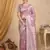 Purple color linen cotton fabric woven designer partywear saree