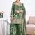 Dark-green embroidery chinon silk salwar suit