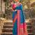 Blue  color soft silk fabric woven designer graceful ethnic saree