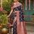Navy blue color silk blended woven designer ceremonial partywear saree