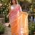 Pink-orange twin padding color pixel crush fabric smart and sophisticated girlie saree