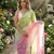 Pista-pink twin padding color pixel crush fabric smart and sophisticated girlie saree