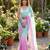 Sea green-pink twin padding color pixel crush fabric smart and sophisticated girlie saree