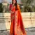 Orange sophisitcated paithani silk saree with meenakari woven designer