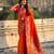 Orange color sophisitcated paithani silk saree with meenakari woven designer