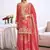 Red embroidery chinon silk salwar suit