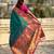 Rama color sophisitcated paithani silk saree with meenakari woven designer