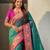 Rama color sophisitcated paithani silk saree with meenakari woven designer