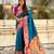 Blue color sophisitcated paithani silk saree with meenakari woven designer