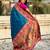 Blue color sophisitcated paithani silk saree with meenakari woven designer