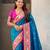 Blue color sophisitcated paithani silk saree with meenakari woven designer