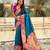 Blue color sophisitcated paithani silk saree with meenakari woven designer