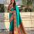 Sea green color sophisitcated paithani silk saree with meenakari woven designer