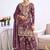 Light-purple embroidery chinon silk salwar suit