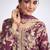 Light-purple embroidery chinon silk salwar suit