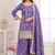 Purple embroidery real simar silk salwar suit
