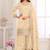 Cream embroidery real simar silk salwar suit