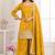Dark-yellow embroidery real simar silk salwar suit