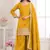 Dark-yellow embroidery real simar silk salwar suit