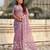 Lavender color chanda kora silk fabric beautful floral embroidery work ceremonial saree