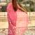 Pink color chanda kora silk fabric beautful floral embroidery work ceremonial saree