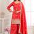 Red embroidery real simar silk salwar suit
