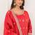 Red embroidery real simar silk salwar suit