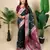 Green color banarasi silk fabric woven jari meenakari jaal designer ethnic partywear saree